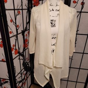 Per Seption Petite Ladies Lapel Weaved Jacket/Creamy White/Size PL